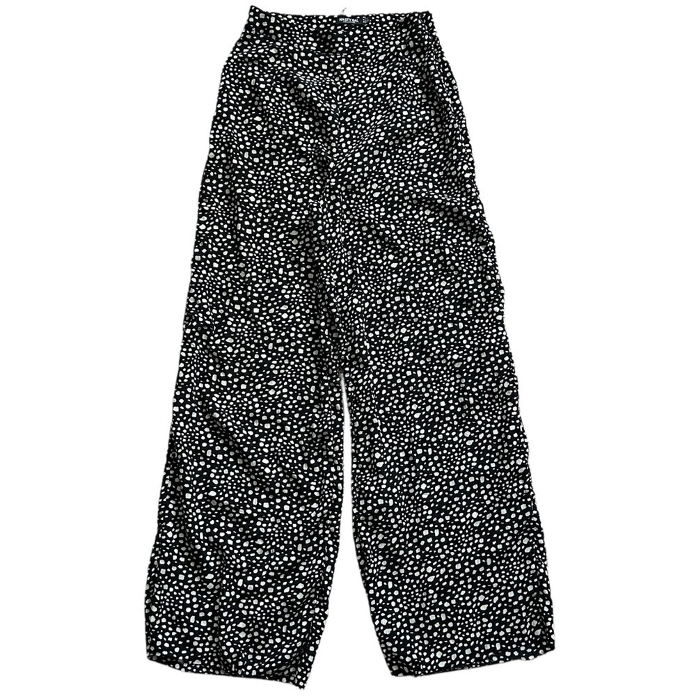 Nasty Gal Black and White Patterned Wide Leg Pants Size 4 - Picture 1 of 8